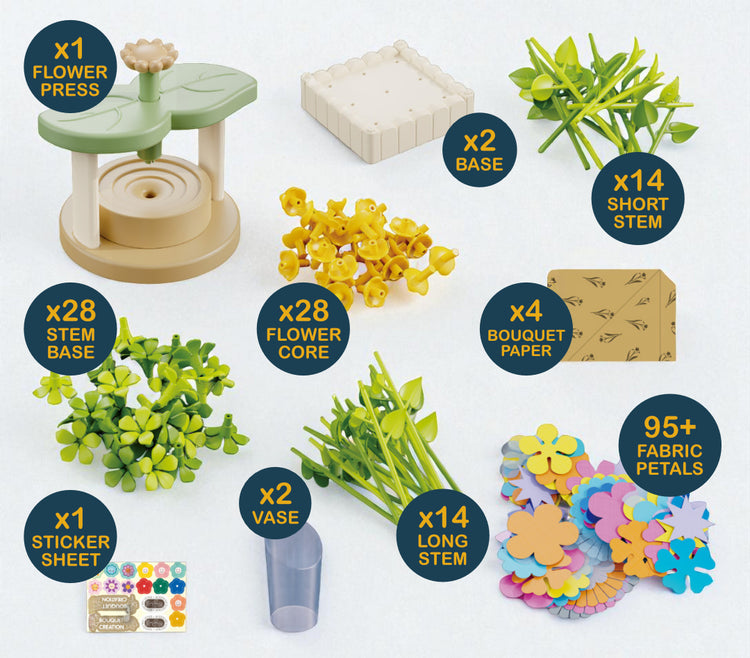 NEW! Flower Press Craft Kit - 189 Pcs Mega Set